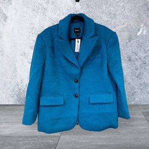 Nasty Gal Premium Brushed Blue Blazer Coat. NWT